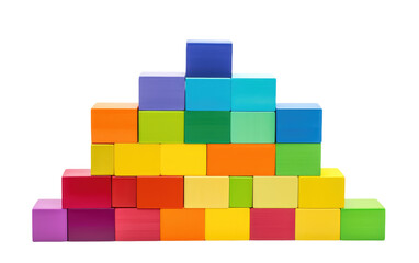 Obraz premium Stackable Blocks in Primary Colors, Building Vibrant Structures with Playful Hues on a White or Clear Surface PNG Transparent Background