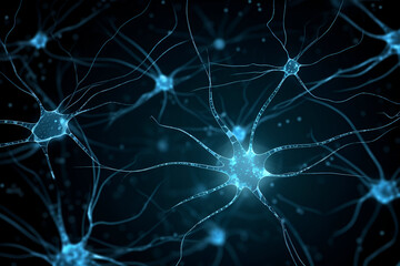 Naklejka na ściany i meble nerve endings, connections, neuronal. memory. brain