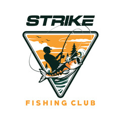 Bass Fishing tournament logo template vector