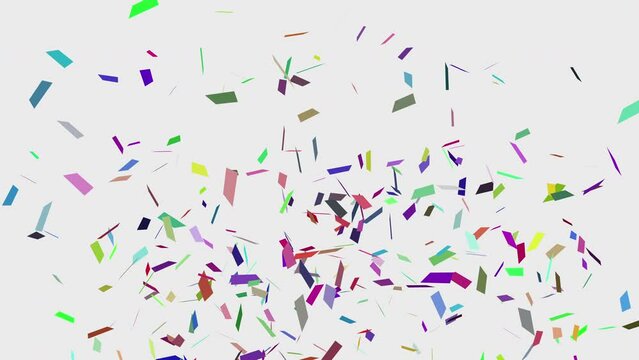 Confetti Colorful Celebration Falling blast On White and chroma key alpha matte.mov