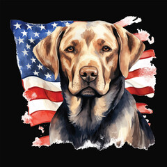 American dog  t-shirt  vector