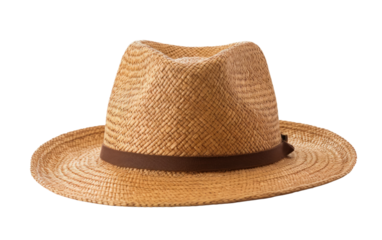 Straw Hat, a Tribute to Traditional Craftsmanship and Rural Aesthetics on a White or Clear Surface PNG Transparent Background