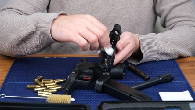 cleaning gun close up