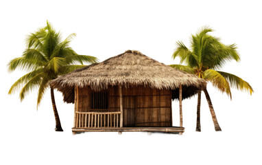 Sustainable Bamboo Hut, Where Nature and Comfort Coexist Harmoniously on a White or Clear Surface PNG Transparent Background