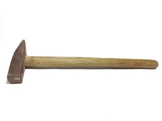 old hammer isolated on white