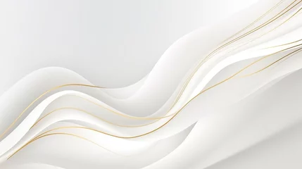 Schilderijen op glas Abstract shiny color gold wave design element .golden curved yellow lines .with sparkling effect on white background .Used for template or background, banner. © @desy