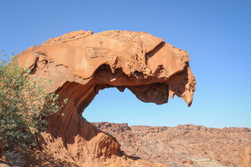 overhanging lion rock from twyfelfontein damaraland Namibia