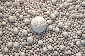 Background depicting a world comprised of golf balls. Generative AI