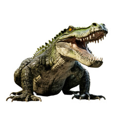 Fierce large crocodile on transparent background PNG