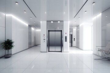 Elegant Elevator in Modern Interior Design Hall
