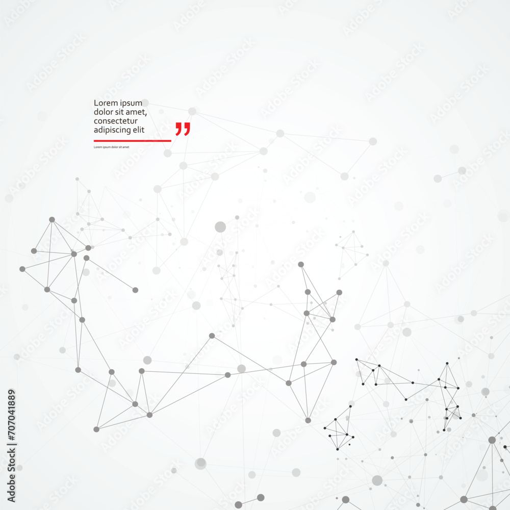 Poster Geometric connected line and dots. Abstract pattern texture. Simple technology graphic background. Vector banner design