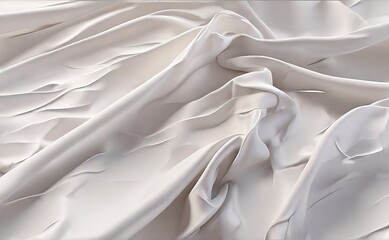 Leonardo Diffusion XL Beautiful white 3D plain cloth with wrin - obrazy, fototapety, plakaty