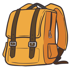 Yellow travel and school backpack