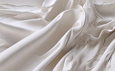 Leonardo Diffusion XL Beautiful white 3D plain cloth with wrin - obrazy, fototapety, plakaty