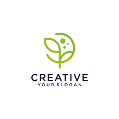 natural logo design with leaves