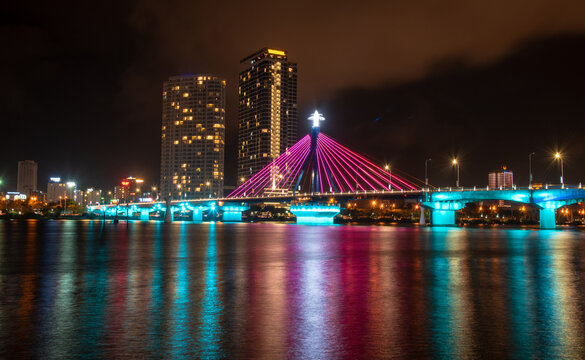 The most beautiful Viewpoint Bridge da nang city, vietnam.