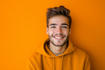 Obraz premium Fashion young man in studio giving pose on isolated color background