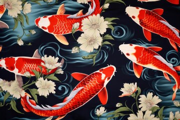 Hawaii through a koi fish wallpaper artwork background, where, Generative AI