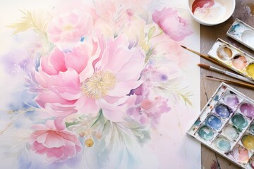 Immerse yourself in the soothing allure of watercolor mastery with a background that harmoniously blends hues and forms, Generative AI