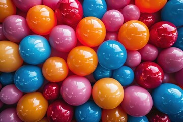 Fototapeta na wymiar Colourful background with spheres in 3D