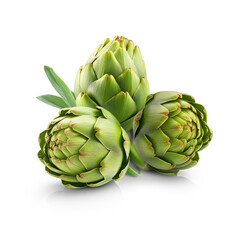 Obraz premium Artichokes isolated on clear white background