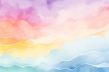 Fototapeta premium Rainbow watercolor banner background, where the fluidity, Generative AI