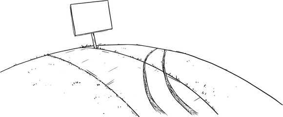 Road Going Forward and Your Way , Vector Cartoon Illustration