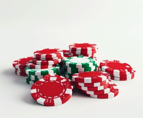 poker chips on white
