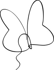 Butterfly logo outline vector illustration. Butterfly sketch hand drawing stylized decorative design elements