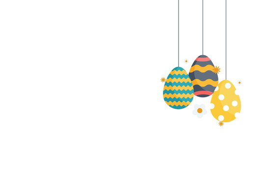 Happy Easter banner, poster, greeting card. Happy Easter background with negative space area