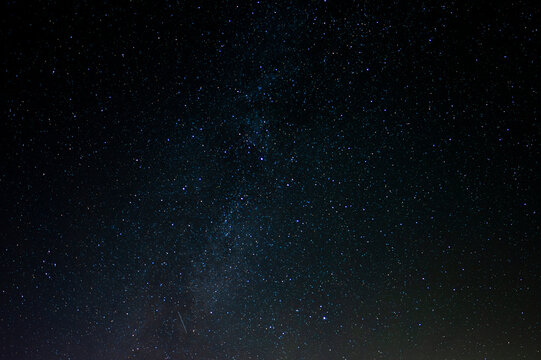 Night sky full of stars in the Bieszczady National Park, Poland.