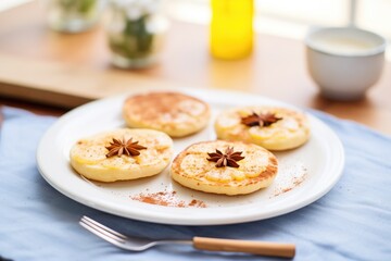 english muffin halves toasted with cinnamon sugar