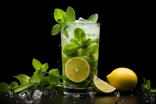 Mint mojito iced tea, a refreshing fusion of cooling mint and zesty lime