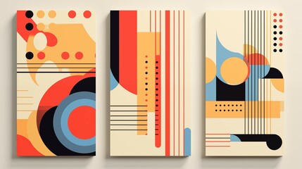 abstract background of art illustration framed in minimalism style swirl free form curve and line set on wall, mockup idea, Generative Ai