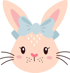 Rabbit Face With Bow Headband