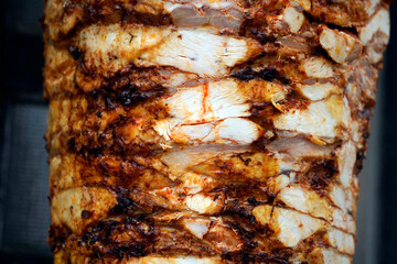 Turkish dish Doner Kebab as a turning roast