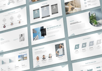 Minimal Business plan presentation template layout