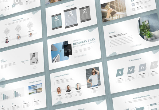 Minimal Business Plan Presentation Template Layout