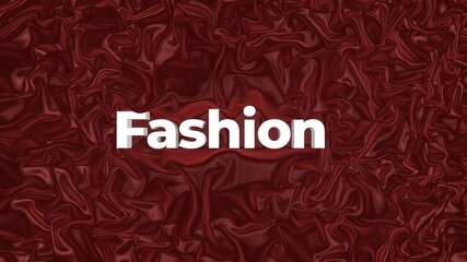 3D Render fashion text wrapped in satin cloth