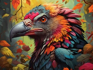 Obraz premium close up of colorful vulture