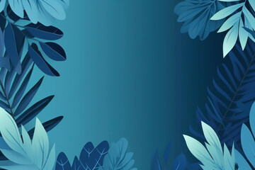 Fototapeta na wymiar Discover botanical bliss with a Collection of tropical leaves The blue space background adds a touch of elegance to this modern and creative composition. ai generative