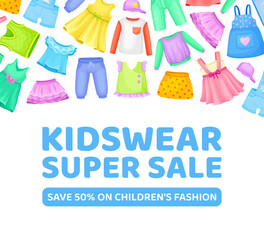 Children Clothes and Wear Sale Banner Design Vector Template