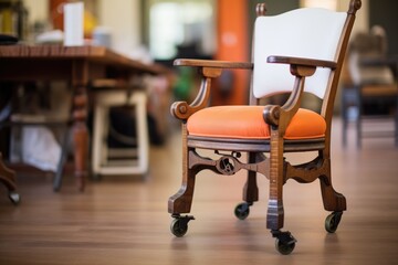 replacing broken casters on an antique rolling chair