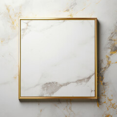Glamorous golden frame on a marble background, combining luxury and modern design, suitable for weddings, celebrations, and more. ai generative