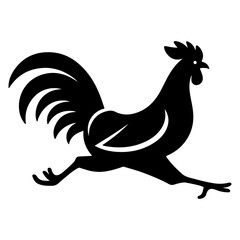 minimal running chicken vector silhouette