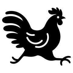 minimal running chicken vector silhouette