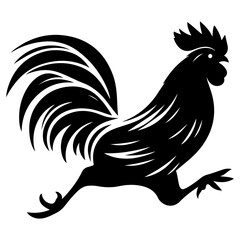 minimal running chicken vector silhouette
