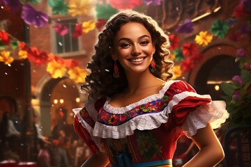Latina Beauty: Captivating Portrait of a Beautiful Hispanic Lady, Radiant Elegance: A Stunning Hispanic Woman Gracing the Scene, Hispanic Charm: Portrait of a Beautiful and Alluring Lady.