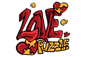 Valentine Item Vector - Love Puzzle