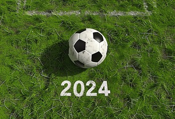 soccer ball on grass EM 2024